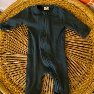 Kate Quinn zipper footie pajama in forest green